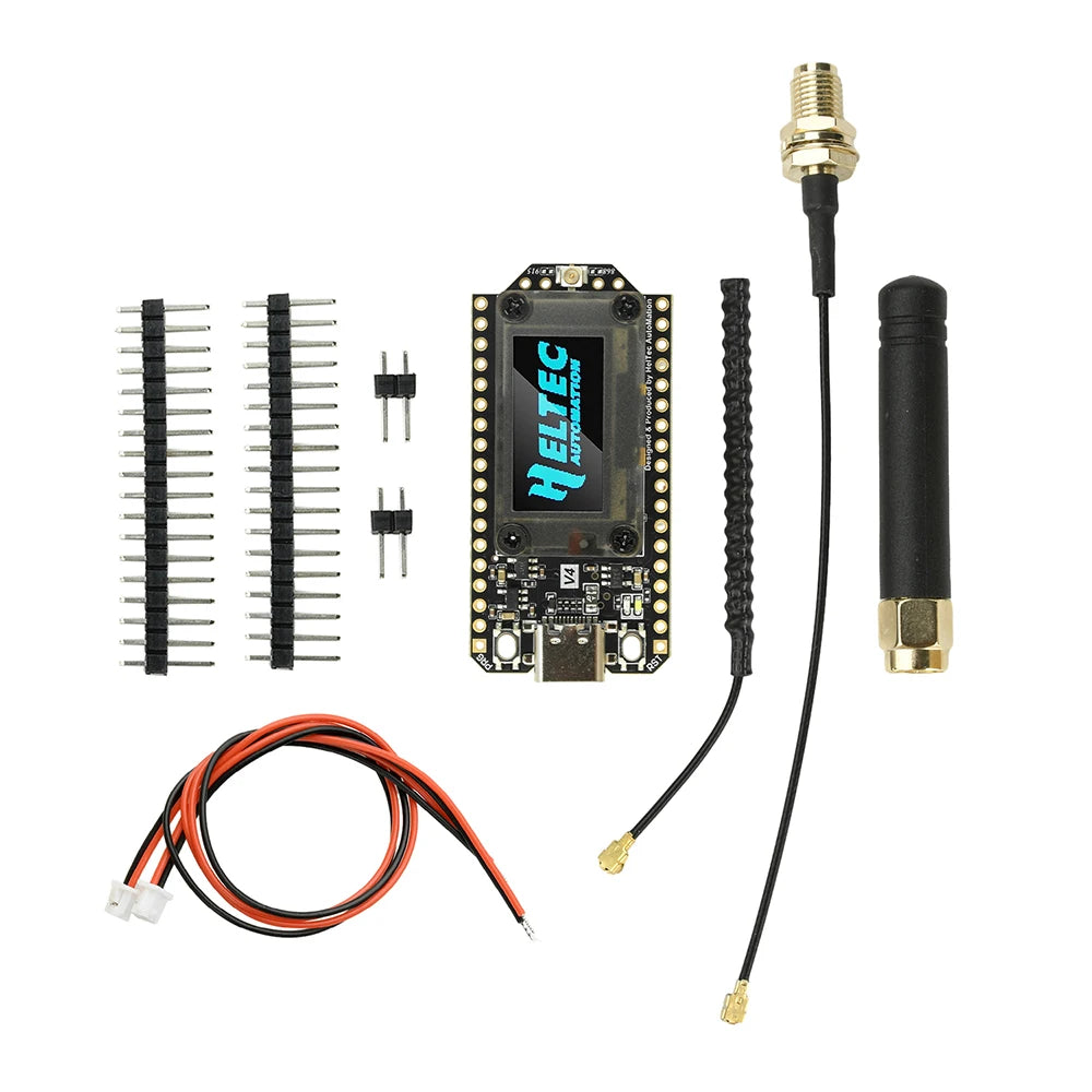 Carte Heltec WiFi LoRa 32 V4 – ESP32-S3, SX1262, OLED 0,96", LoRa, WiFi, BLE, Solaire, GPS, Meshtastic