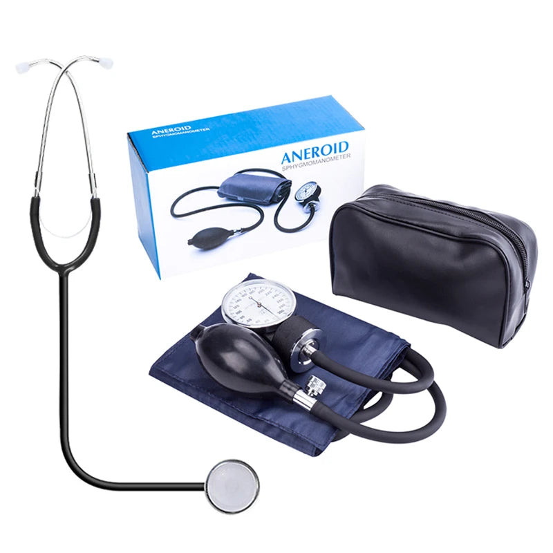 Tensiomètre Manuel Brassard Adulte – Sphygmomanomètre Anéroïde avec Stéthoscope et Pochette