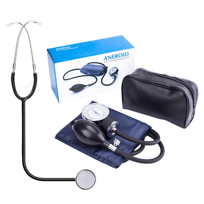 Tensiomètre Manuel Brassard Adulte – Sphygmomanomètre Anéroïde avec Stéthoscope et Pochette