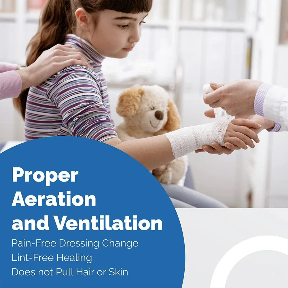 Bandages de Gaze Respirants - 4 Rouleaux - Fournitures de Premiers Secours Premium pour Aventuriers - Flexible - Bande de Pansement pour Soins des Plaies BLACKBEARD OUTDOOR INDUSTRIES