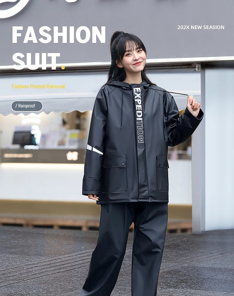 Set de Poncho de Pluie Séparé avec Pantalons - Ensemble Complet Résistant aux Tempêtes, Imperméable,  Réfléchissant BLACKBEARD OUTDOOR INDUSTRIES