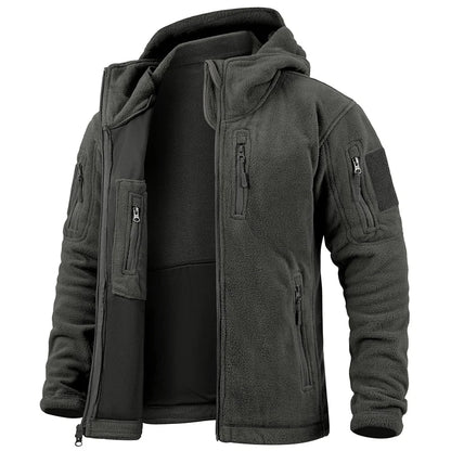 Veste Polaire Tactique Homme Hiver – Fermeture Complète, Capuche, Multi-Poches | Randonnée Chasse - BLACKBEARD OUTDOOR INDUSTRIES