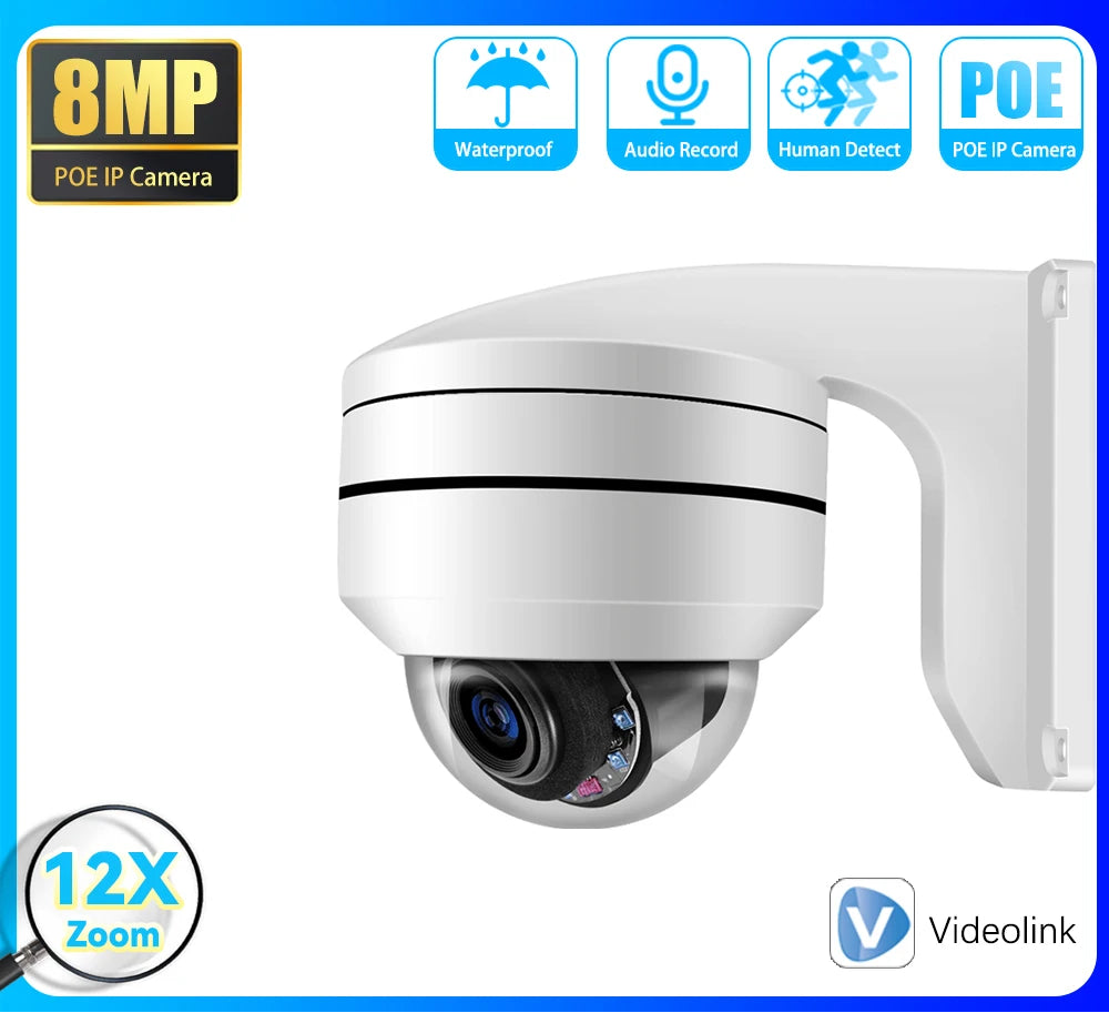 Caméra de Surveillance POE PTZ 8MP — Zoom Optique 12X, Vision Nocturne IR, Étanche IP66 - BLACKBEARD OUTDOOR INDUSTRIES