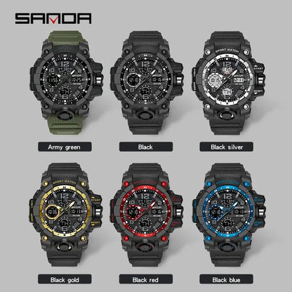 Montre militaire homme SANDA 6021 à double affichage