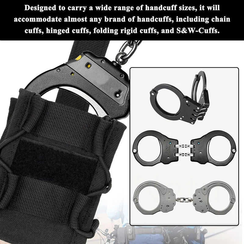 Étui Tactique MOLLE pour Menottes – Pochette de Ceinture pour Menottes Asp, à Charnière, à Chaîne et Rigides – Accessoire de Police, Chasse et Activités Extérieures BLACKBEARD OUTDOOR INDUSTRIES