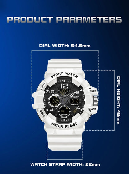 Montre militaire tactique SANDA 3168 analogique et numérique