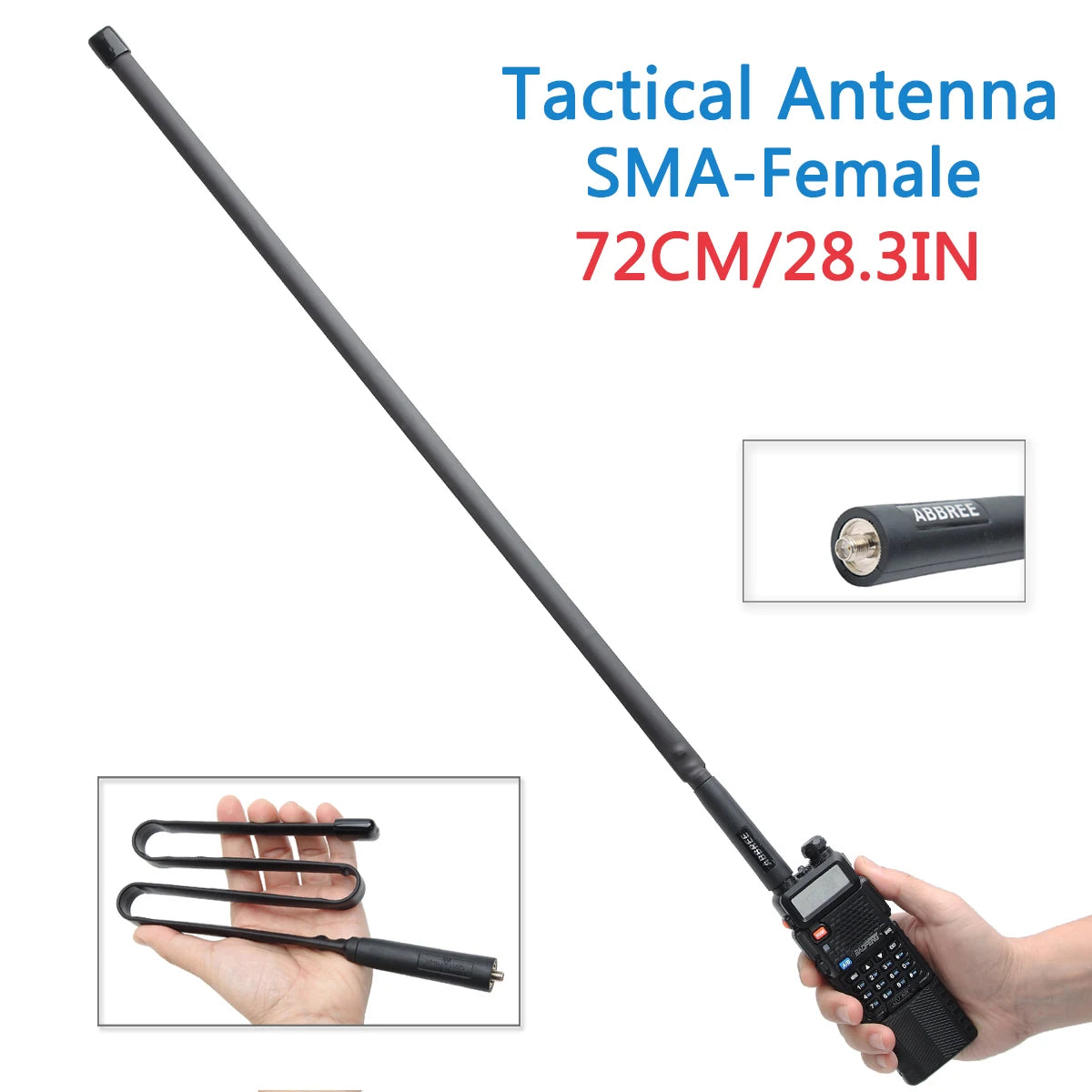 Antenne Tactique Pliable ABBREE AR-152A SMA-Female – VHF/UHF 144/430MHz – Pour Radios Baofeng / UV-5R / UV-82 / UV-13 PRO / Quansheng K5 - BLACKBEARD OUTDOOR INDUSTRIES