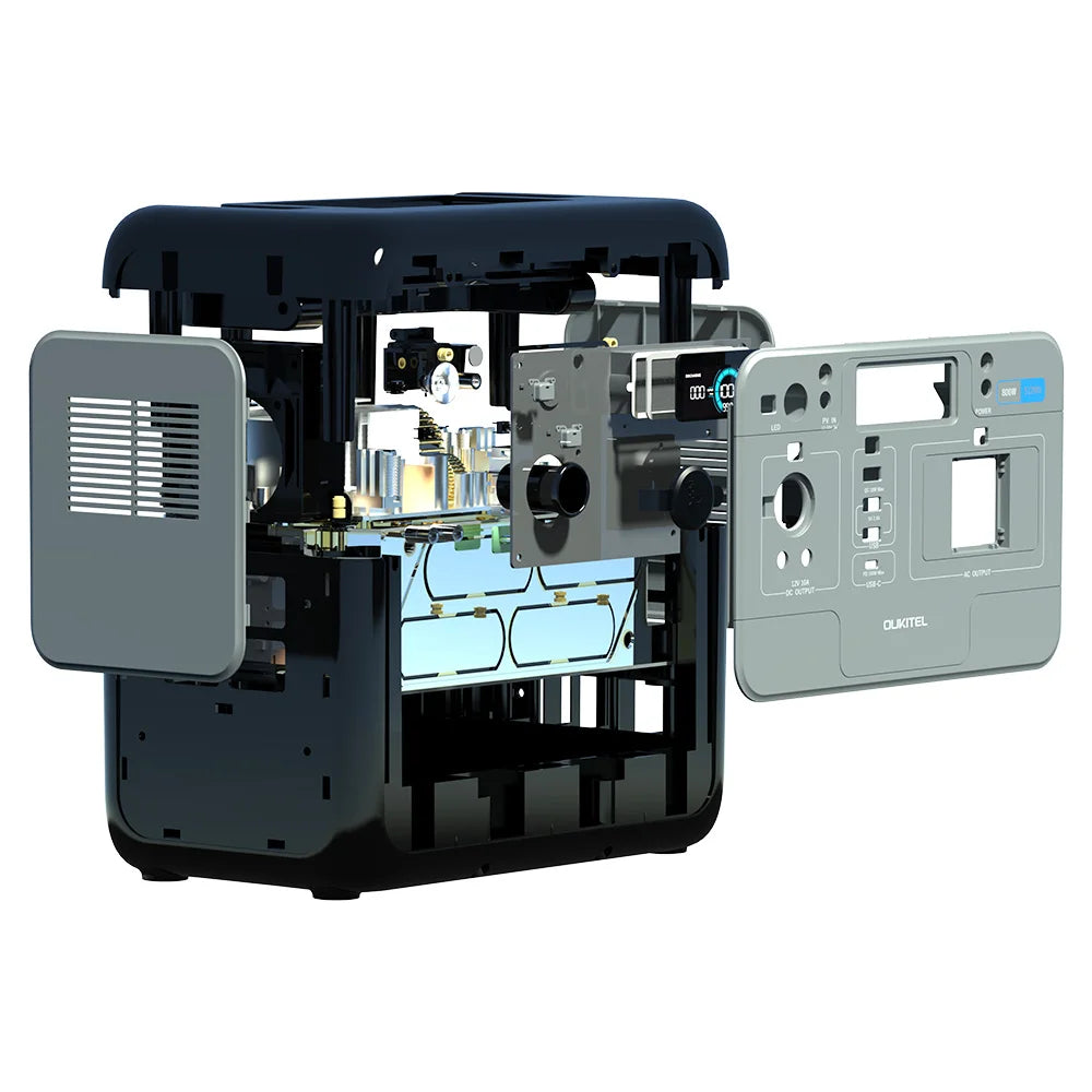 OUKITEL P800 Portable Power Station, 512Wh 800W LiFePO4 Backup Battery with AC + DC Fast Charging Solar Generator for Outdoor BLACKBEARD OUTDOOR INDUSTRIES