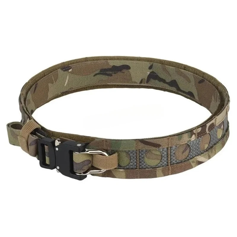 Ceinture Tactique Ferro Bison – Ceinture de Combat à Double Couche avec Boucle Métallique D-Ring, Système MOLLE, Boucle à Détachement Rapide pour Airsoft, Chasse et Activités Tactiques BLACKBEARD OUTDOOR INDUSTRIES