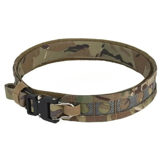 Ceinture Tactique Ferro Bison – Ceinture de Combat à Double Couche avec Boucle Métallique D-Ring, Système MOLLE, Boucle à Détachement Rapide pour Airsoft, Chasse et Activités Tactiques BLACKBEARD OUTDOOR INDUSTRIES