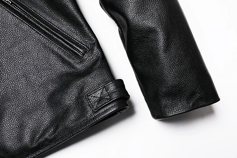 Blouson Homme Moto Classique en Cuir Véritable - BLACKBEARD OUTDOOR INDUSTRIES