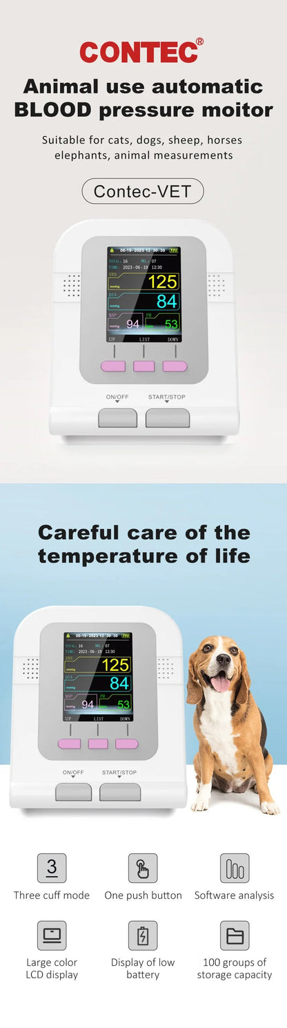 CONTEC08A Moniteur de Tension Artérielle Électronique pour Animaux (Vétérinaire) Ma boutique