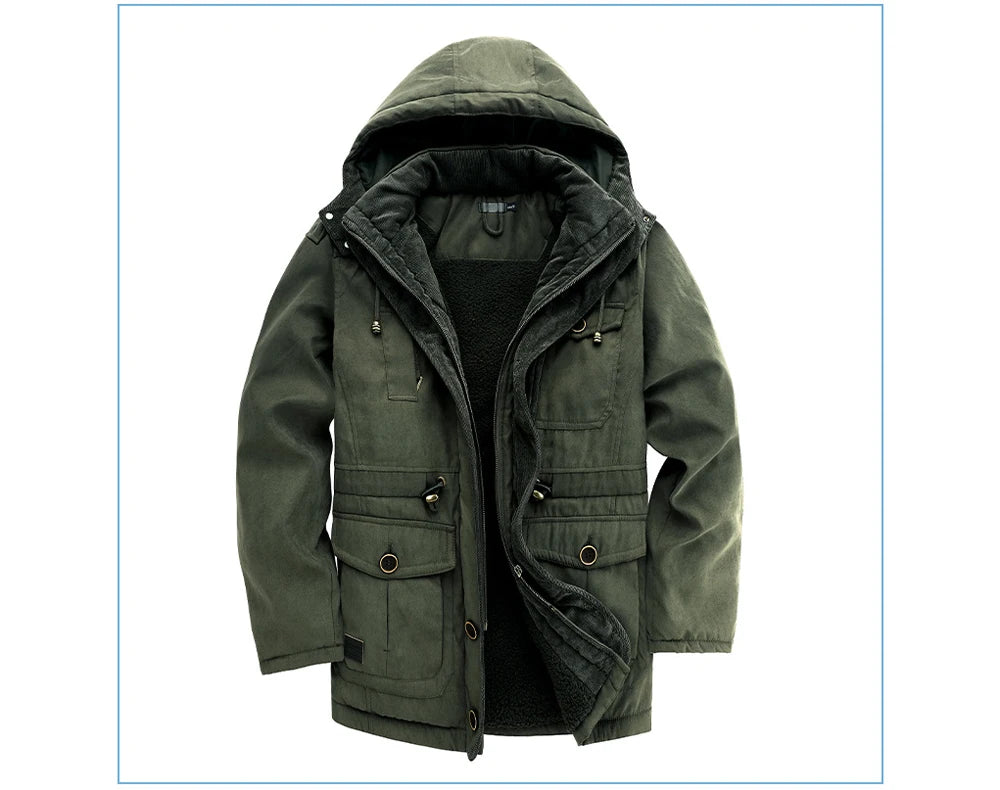 Veste d’Hiver Chaude Homme – DIMUSI Veste Tactique Épaissie | Polaire Doublée | Multi-poches | Coupe-Vent | Capuche | Mode & Outdoor - BLACKBEARD OUTDOOR INDUSTRIES
