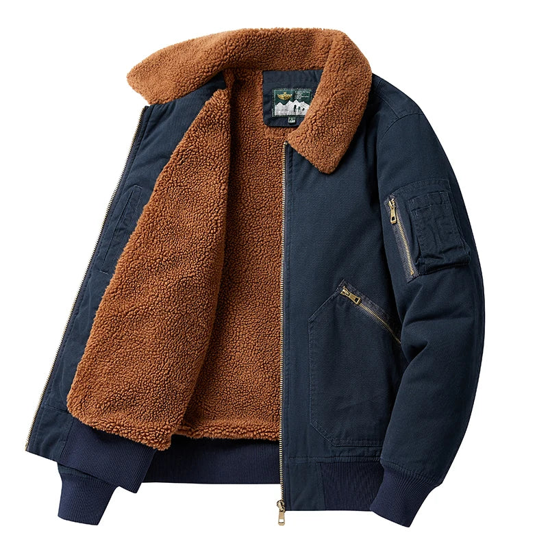Bomber homme à col effet fourrure