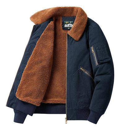 Bomber homme à col effet fourrure