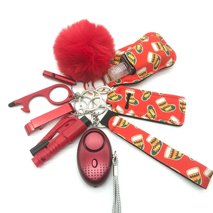 Kit porte-clés de sécurité femme 10 pièces avec dragonne