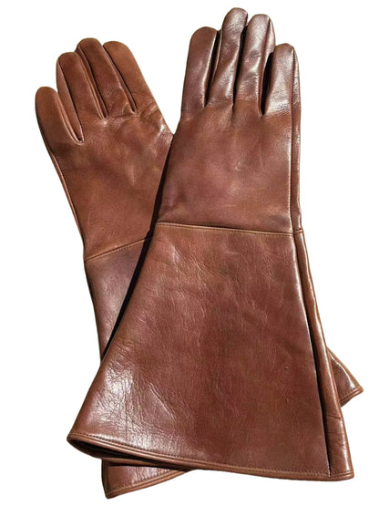 Gants de Moto Hiver Police Canadienne – Cuir Tactile Marron | S à XXL