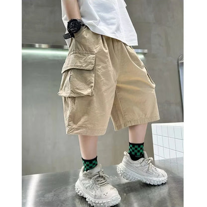 Short Cargo Garçon – Coton Léger Poches Larges Été (4-14 ans)