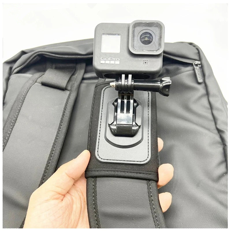 Support de Caméra 360° pour Bandoulière de Sac à Dos - Fixation pour GoPro, DJI Action, Insta360 et Plus BLACKBEARD OUTDOOR INDUSTRIES