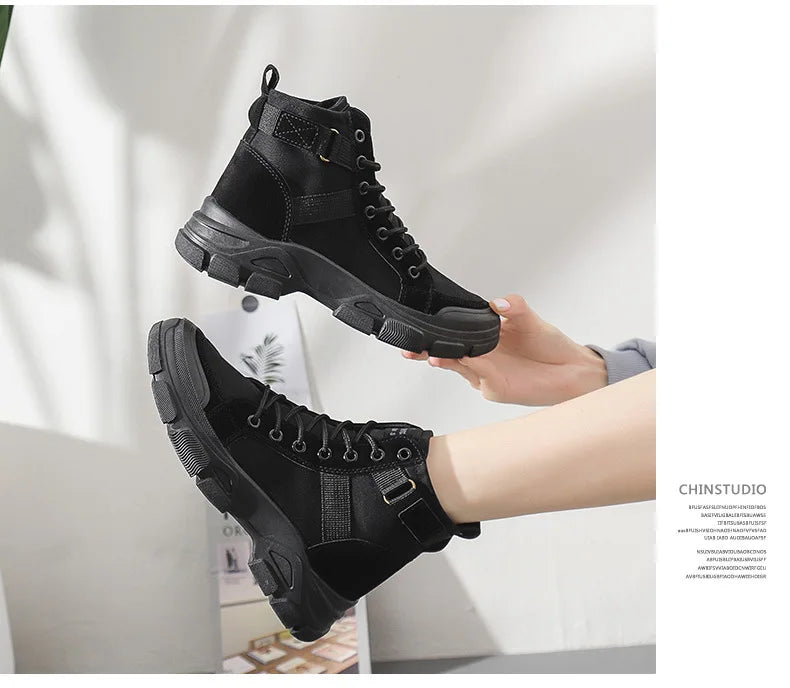 Bottines Femme en Toile – Style Désert & Moto – Hautes, Plates et Tendance – UXST - BLACKBEARD OUTDOOR INDUSTRIES