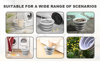 Seau Pliable en Silicone 10L – Seau Multi-Usage pour Pêche, Camping, Lavage de Voiture, Maison - BLACKBEARD OUTDOOR INDUSTRIES