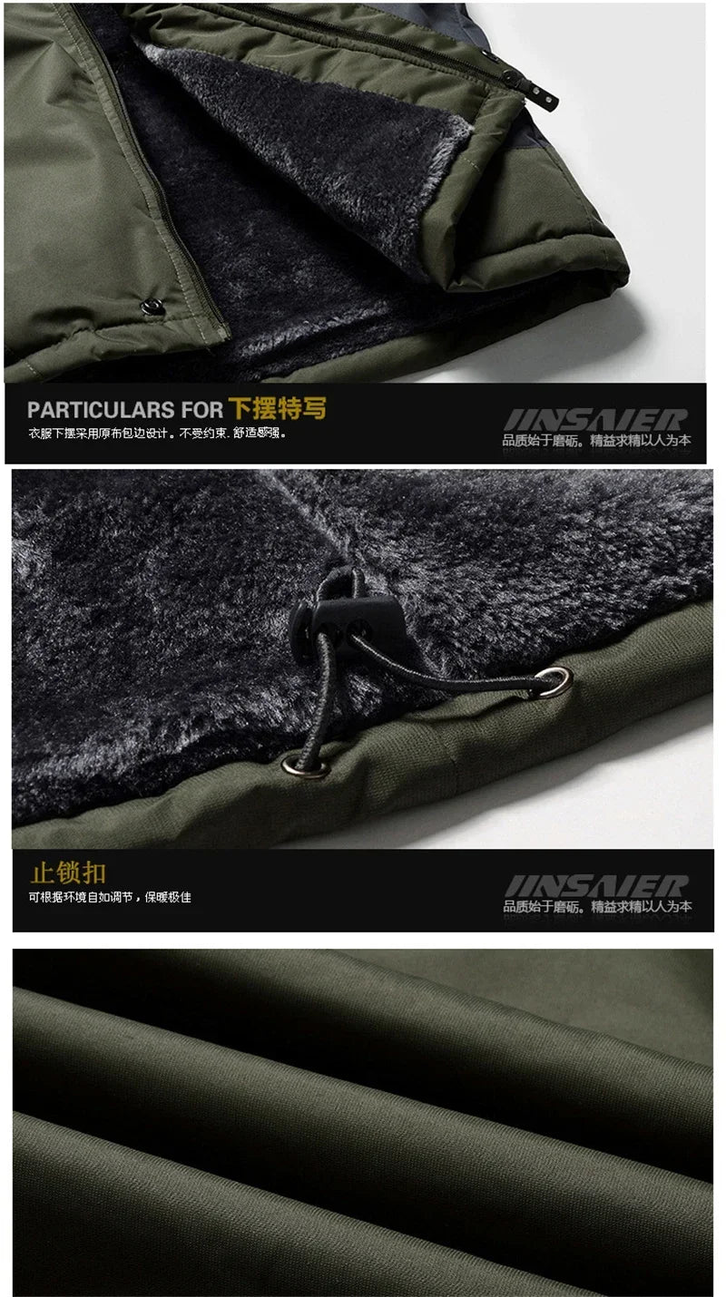 Parka Hiver Homme 2024 - Veste Chaude Imperméable avec Capuche Amovible | Coupe-Vent Militaire Fleece Jusqu’au 9XL - BLACKBEARD OUTDOOR INDUSTRIES