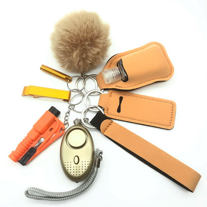 Porte-Clés de Défense Personnelle pour Femme – Alarme Intégrée, Boucle O, Multicolore
