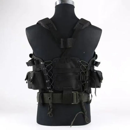 Gilet tactique homme noir en nylon