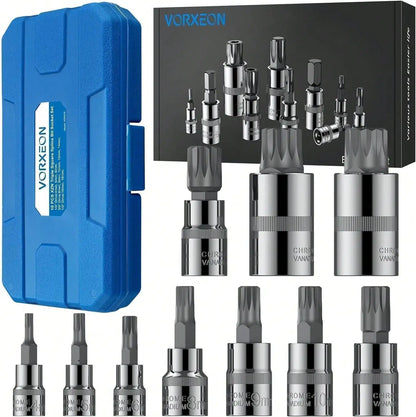 Coffret 10 Pièces XZN Triple Square Spline Bit Socket – Embouts M4 à M18 avec Boîte de Rangement Renforcée - BLACKBEARD OUTDOOR INDUSTRIES