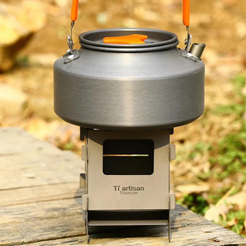 Réchaud à bois pliable en titane WS013T – Environ 126 g