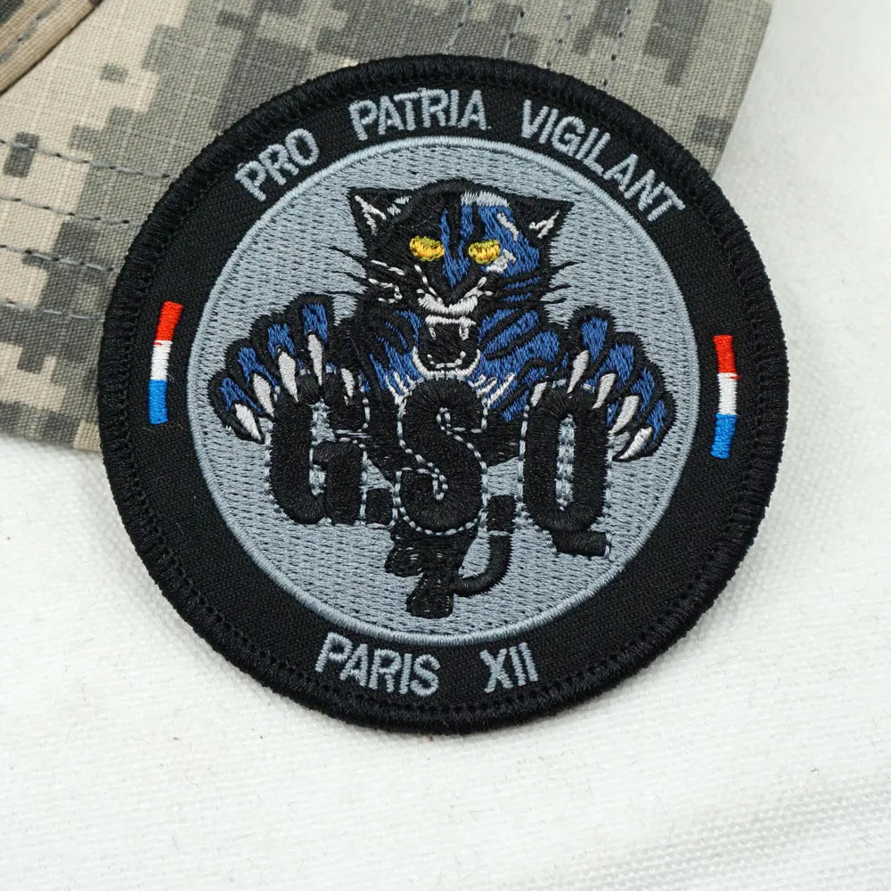 Patch Brodé France Tactique – Police Nationale & GSO | Velcro, Couture, Adhésif
