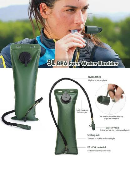 Sac à Dos d’Hydratation Outdoor avec Réservoir 3L – Imperméable pour Running, Randonnée, Vélo, Chasse et Camping - BLACKBEARD OUTDOOR INDUSTRIES
