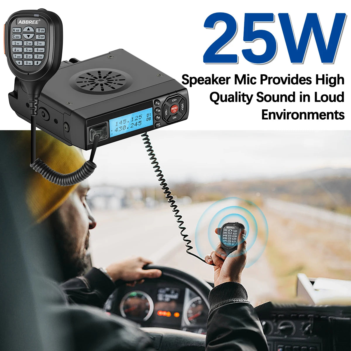 ABBREE AR-318 / AR-218 – Radio Mobile Portable VHF/UHF Double Bande 25W 128 Canaux - BLACKBEARD OUTDOOR INDUSTRIES