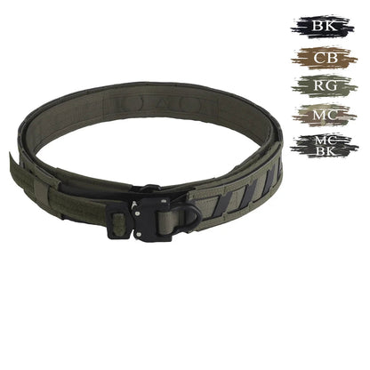 Ceinture Tactique Double Couche avec Boucle Métallique Cobra et Système MOLLE - Ceinture de Combat Soft avec Positionnement Magnétique BLACKBEARD OUTDOOR INDUSTRIES