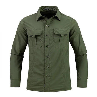 Chemise Tactique Homme Légère & Séchage Rapide Manches Longues • Résistante à l'eau • Anti-UV • Idéale Randonnée & Militaire - BLACKBEARD OUTDOOR INDUSTRIES