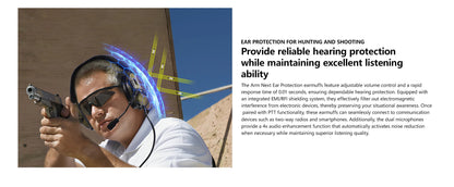 ARM NEXT F10 Casque Tactique Électronique de Protection Auditive – Atténuation du Bruit et Amplification des Sons pour Chasse et Tir BLACKBEARD OUTDOOR INDUSTRIES