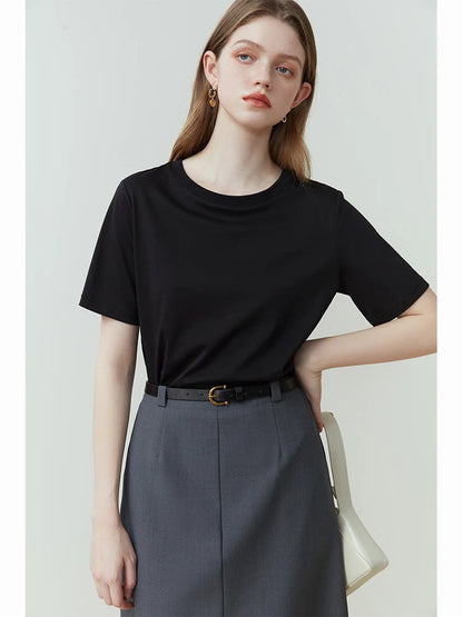 T-shirt Femme 100% Coton FSLE | Col Rond | Manches Courtes | Blanc ou Noir | Été & Printemps - BLACKBEARD OUTDOOR INDUSTRIES