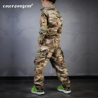 Tenue Tactique Militaire Enfant – Chemise + Pantalon Camouflage MC – Genouillères Amovibles – 6 à 14 Ans