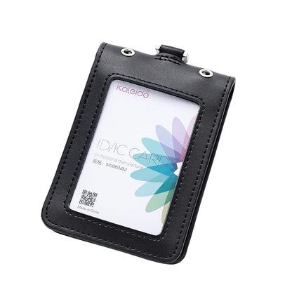 Porte-badge en cuir pour carte et ID avec cordon