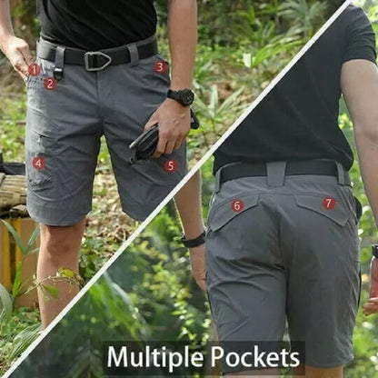 Short Cargo Tactique Homme Été — Randonnée, Camping, Urbain, Multi-Poches, Grande Taille, Imperméable - BLACKBEARD OUTDOOR INDUSTRIES