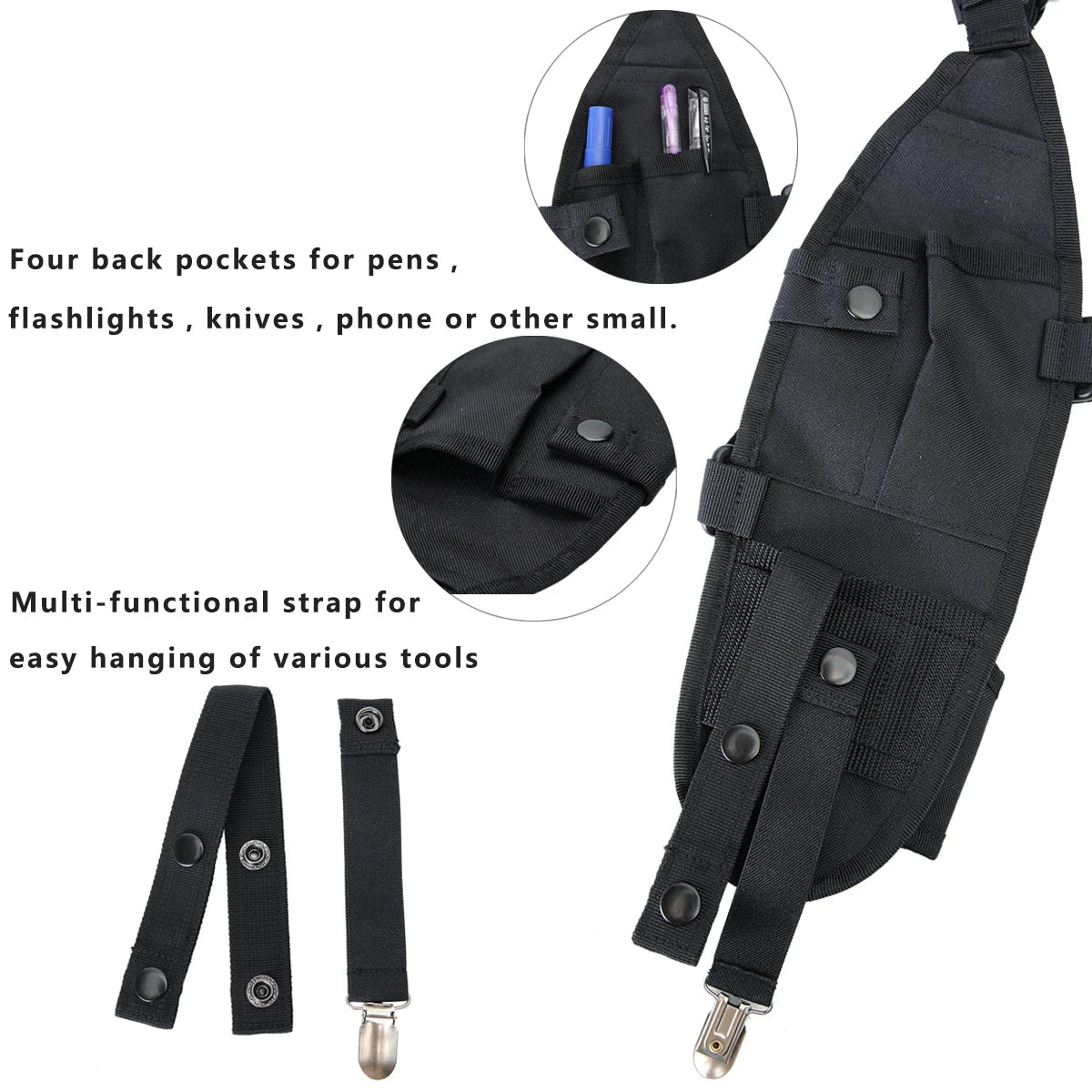 Gilet Tactique Double Poche Radio – Sac Poitrine Walkie Talkie | Compatible Baofeng UV-5R, UV-82, BF-888S