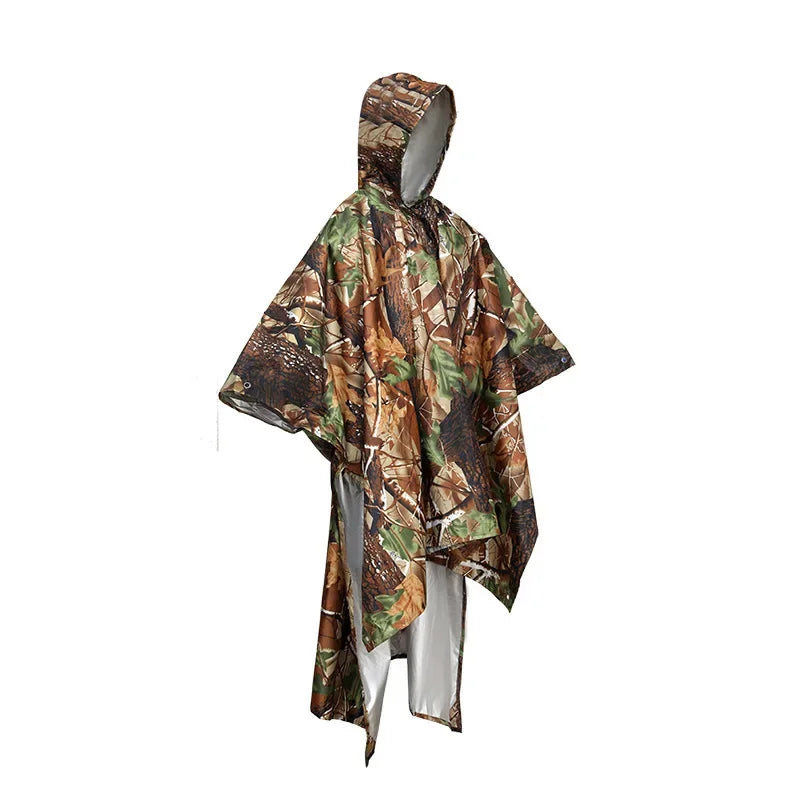 Poncho Pluie 3-en-1 Imperméable — Cape, Bâche & Tapis de Sol | Camouflage, Vert, Orange, Bleu, Noir - BLACKBEARD OUTDOOR INDUSTRIES