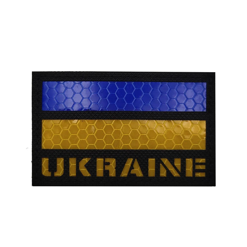 Patch Tactique Ukraine Brodé – Écusson Drapeau Ukrainien, Velcro Hook & Loop