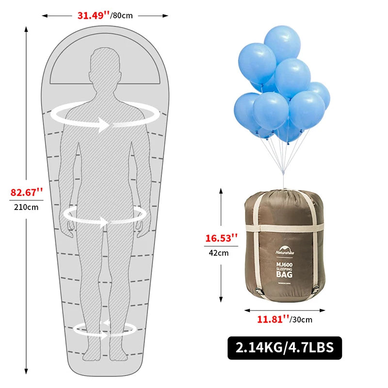 Sac de couchage sarcophage MJ300 et MJ600 – Camping et bivouac
