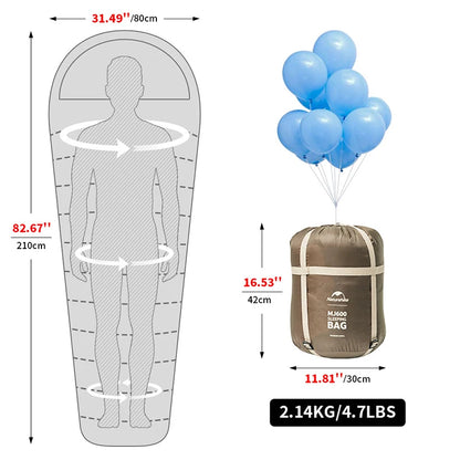 Sac de couchage sarcophage MJ300 et MJ600 – Camping et bivouac