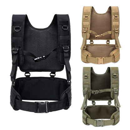 Brelage tactique MOLLE réglable – Harnais et ceinture rembourrée