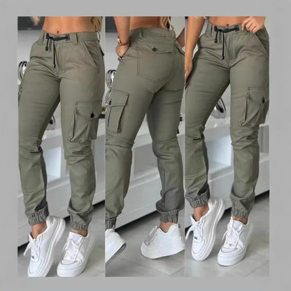 Pantalon Cargo Militaire Femme Multi-Poches – Coupe Slim, Vert Armée - BLACKBEARD OUTDOOR INDUSTRIES