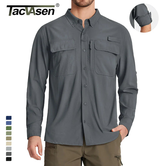 Chemise Tactique Homme TACVASEN ST144 – UPF 50+ Manches Longues | Séchage Rapide | Respirante | Multi-poches - BLACKBEARD OUTDOOR INDUSTRIES