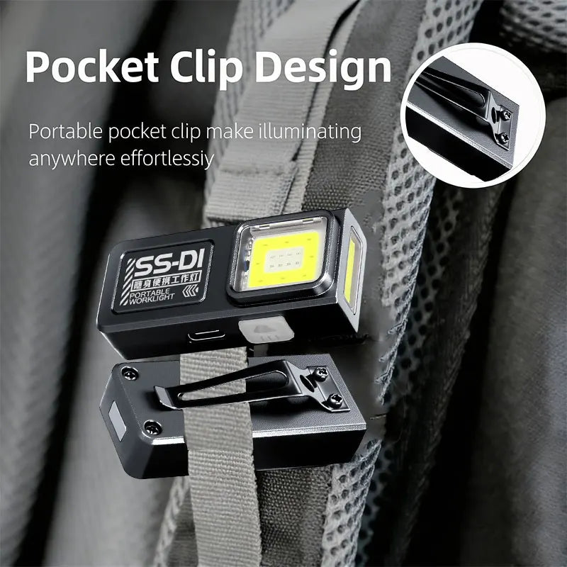 Mini Lampe LED Porte-Clés 150lm Rechargeable USB-C – Clip + Aimant
