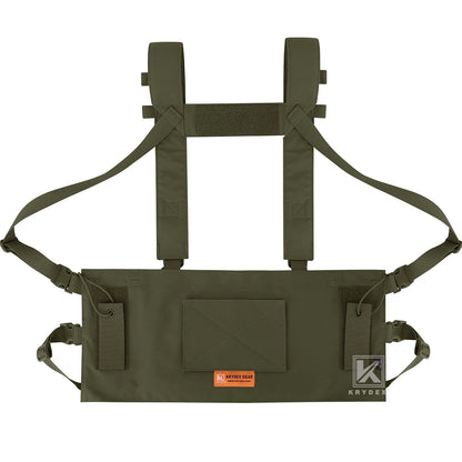 Chest rig tactique léger discret avec harnais en H, porte-chargeurs et poches radio